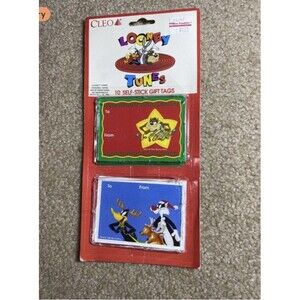 Vintage 1996 Looney Tunes Christmas Gift Tags 10 Pack New Cleo Taz Sylvester